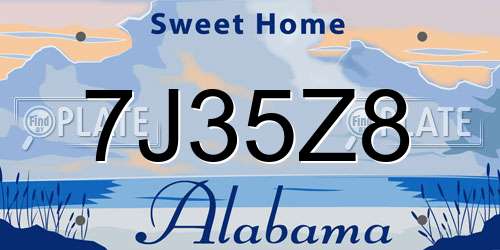 7J35Z8 Alabama License Plate