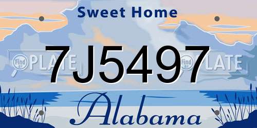 7J5497 Alabama License Plate