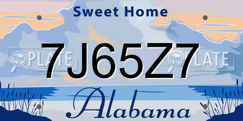 7J65Z7 Alabama License Plate
