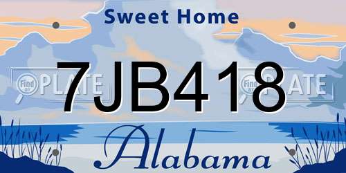 7JB418 Alabama License Plate