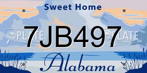 7JB497 Alabama License Plate
