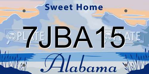 7JBA15 Alabama License Plate