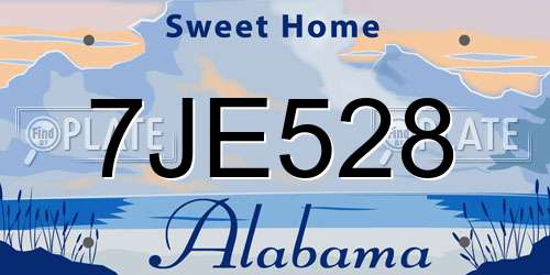 7JE528 Alabama License Plate