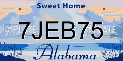 7JEB75 Alabama License Plate