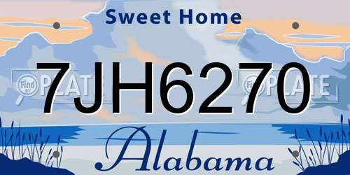 7JH6270 Alabama License Plate