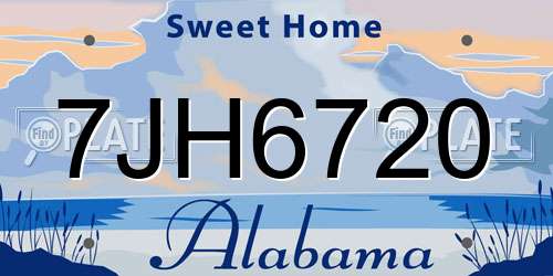 7JH6720 Alabama License Plate