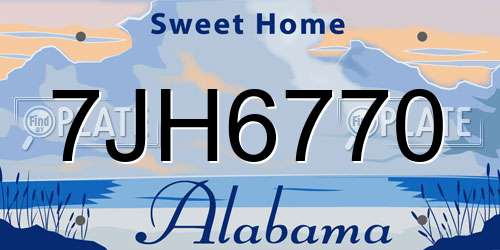 7JH6770 Alabama License Plate