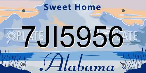 7JI5956 Alabama License Plate