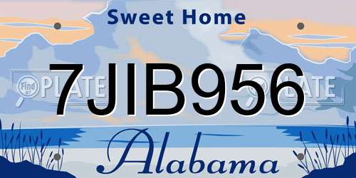 7JIB956 Alabama License Plate