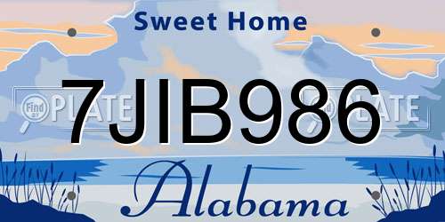 7JIB986 Alabama License Plate