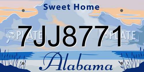 7JJ8771 Alabama License Plate