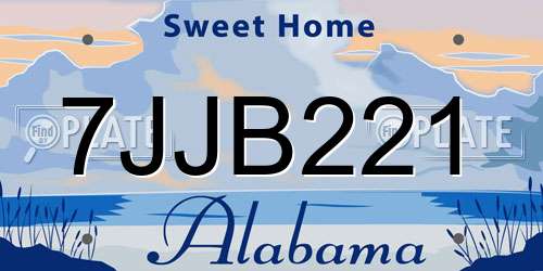 7JJB221 Alabama License Plate