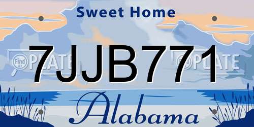 7JJB771 Alabama License Plate