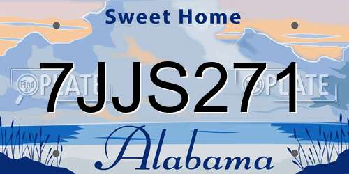 7JJS271 Alabama License Plate