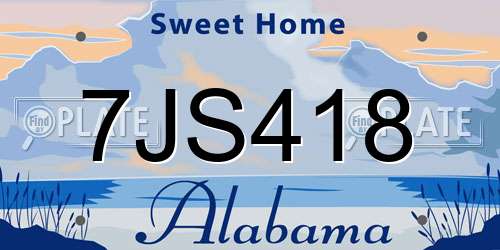 7JS418 Alabama License Plate