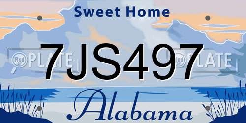 7JS497 Alabama License Plate