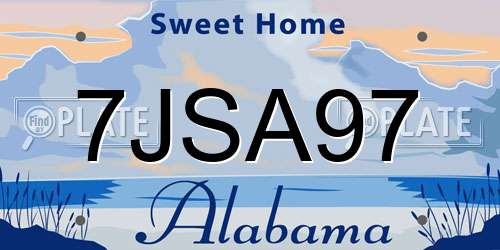 7JSA97 Alabama License Plate