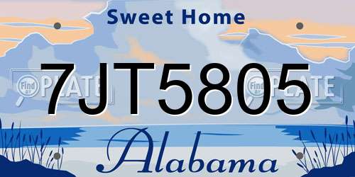 7JT5805 Alabama License Plate
