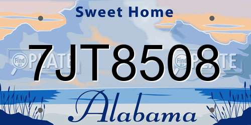7JT8508 Alabama License Plate