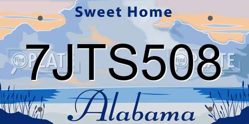 7JTS508 Alabama License Plate