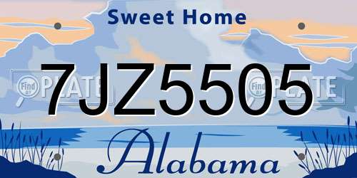 7JZ5505 Alabama License Plate