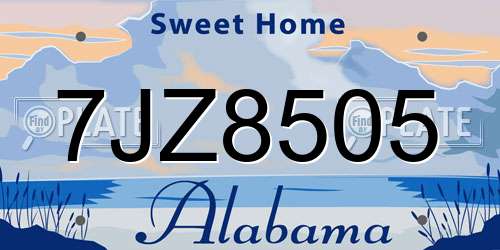 7JZ8505 Alabama License Plate