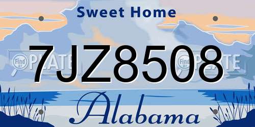 7JZ8508 Alabama License Plate