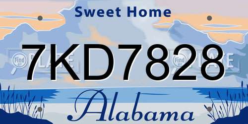 7KD7828 Alabama License Plate
