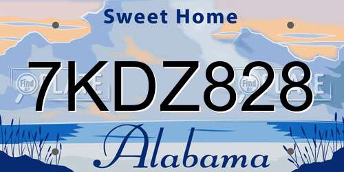 7KDZ828 Alabama License Plate