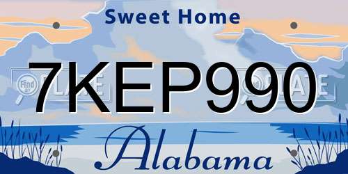 7KEP990 Alabama License Plate