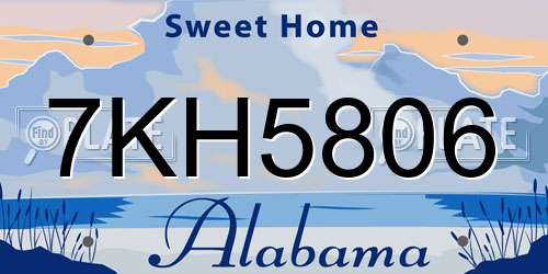 7KH5806 Alabama License Plate