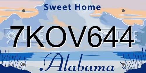 7KOV644 Alabama License Plate