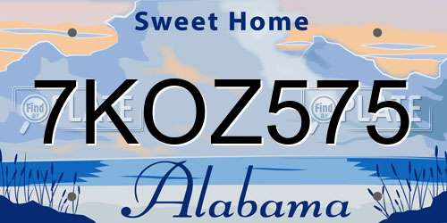 7KOZ575 Alabama License Plate