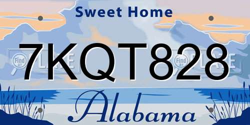 7KQT828 Alabama License Plate