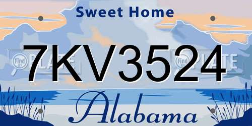 7KV3524 Alabama License Plate