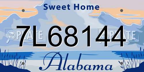 7L68144 Alabama License Plate