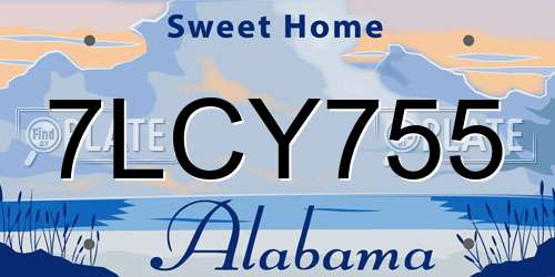 7LCY755 Alabama License Plate