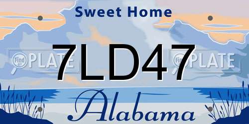 7LD47 Alabama License Plate