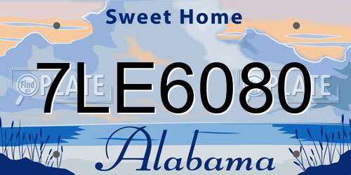 7LE6080 Alabama License Plate