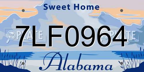 7LF0964 Alabama License Plate