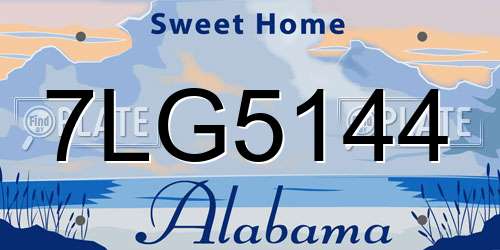 7LG5144 Alabama License Plate