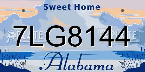 7LG8144 Alabama License Plate