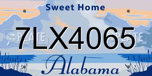 7LX4065 Alabama License Plate