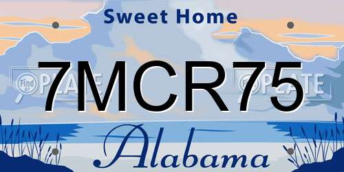 7MCR75 Alabama License Plate