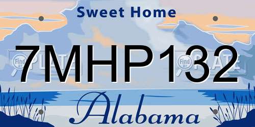7MHP132 Alabama License Plate