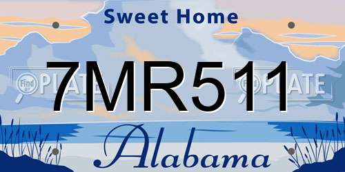7MR511 Alabama License Plate