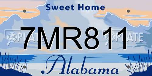 7MR811 Alabama License Plate