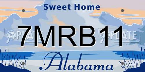 7MRB11 Alabama License Plate