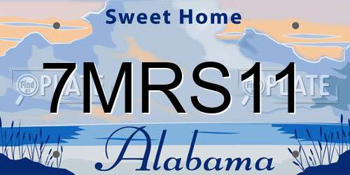 7MRS11 Alabama License Plate