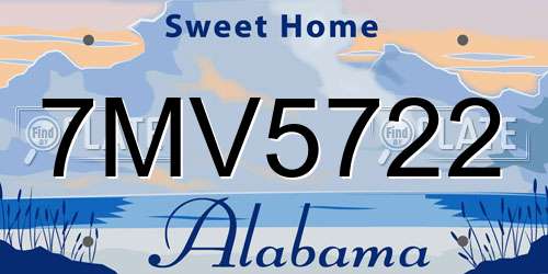 7MV5722 Alabama License Plate